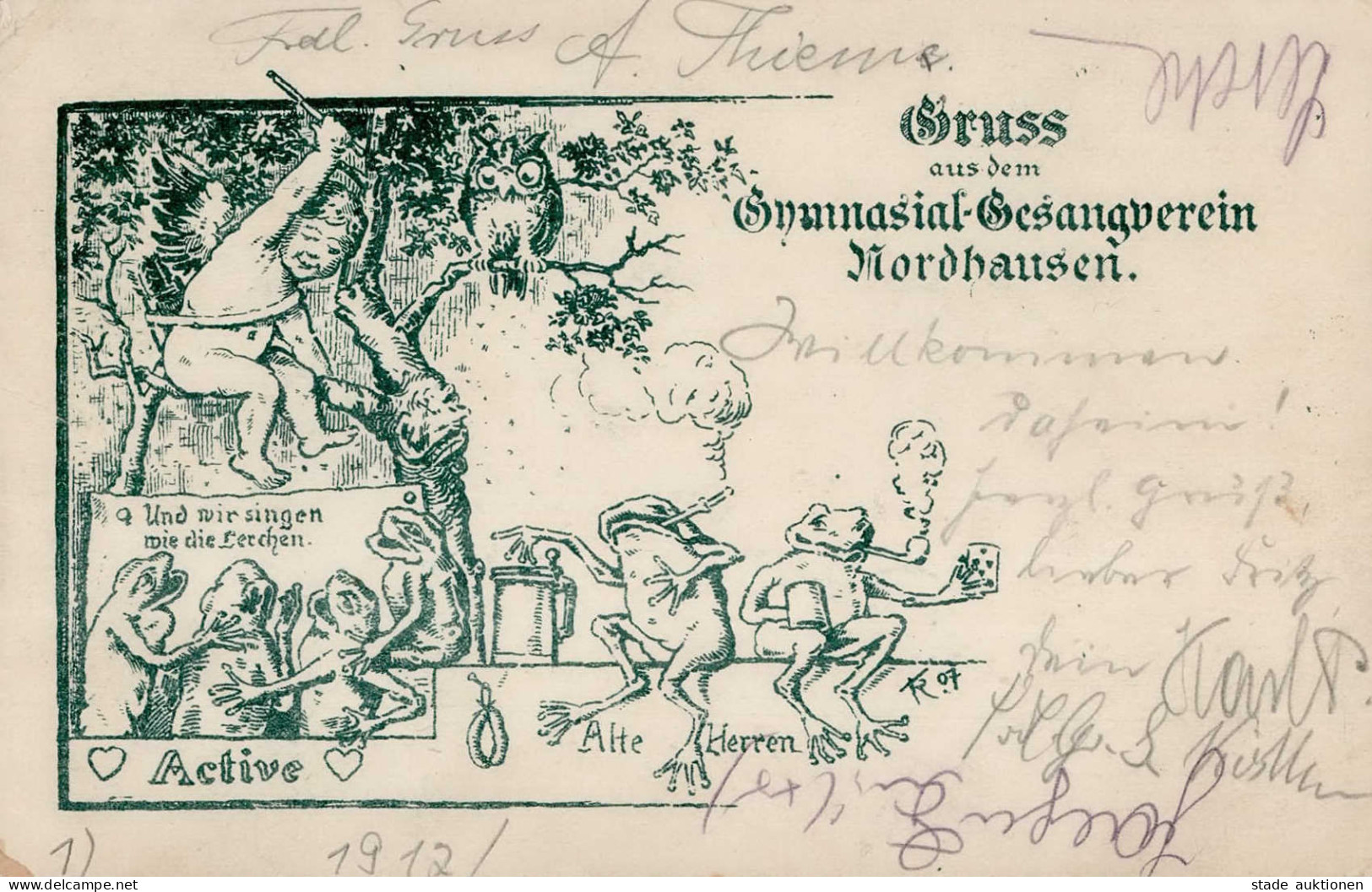 Nordhausen (o-5500) Gymnasial-Gesangsverein 1912 II (Leichter Mittelbug Und Ecken Abgestoßen) - Other & Unclassified