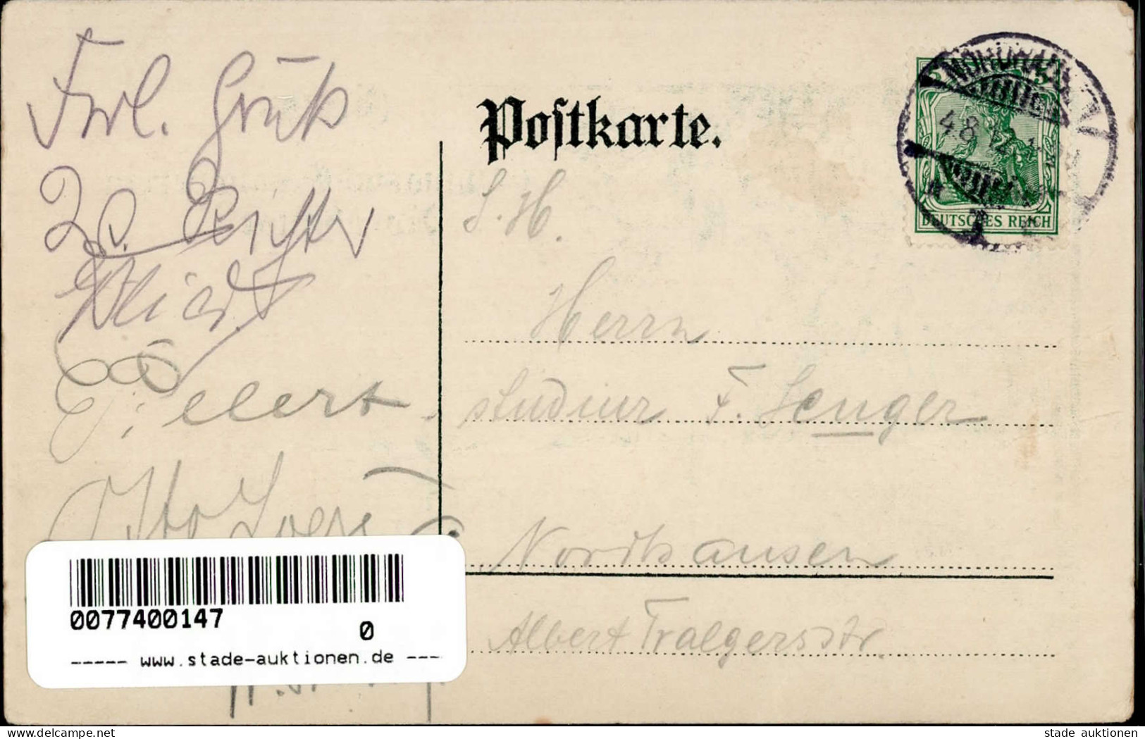 Nordhausen (o-5500) Gymnasial-Gesangsverein 1912 II (Leichter Mittelbug Und Ecken Abgestoßen) - Other & Unclassified