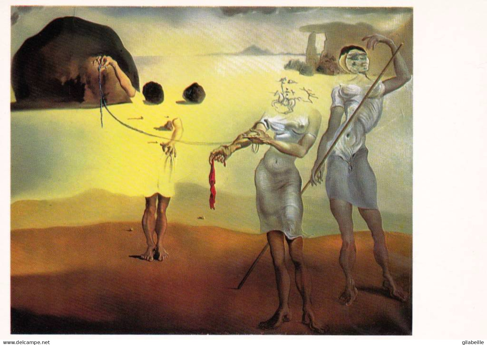 Salvador Dali - Plage Enchantée Avec Trois Graces Fluides  - Malerei & Gemälde