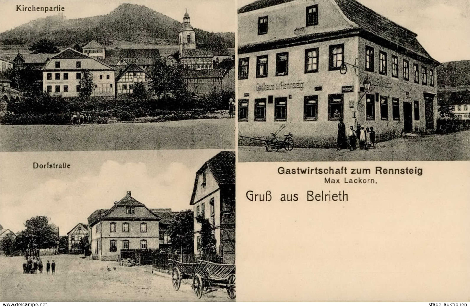 Belrieth (o-6101) Gasthaus Zum Rennsteig Inh. Lackorn Dorfstrasse KIrche I- - Other & Unclassified