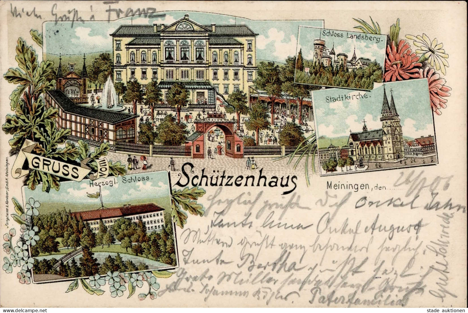 Meiningen (o-6100) Schützenhaus Schloss Landsberg 1906 I - Other & Unclassified