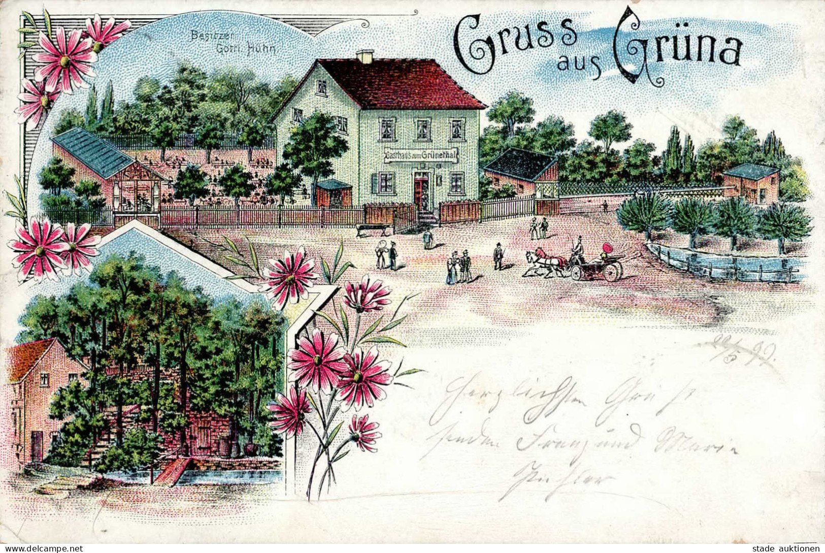 Grüna (o-6501) Gasthaus Zum Grünethal 1899 II (kleine Stauchung) - Other & Unclassified