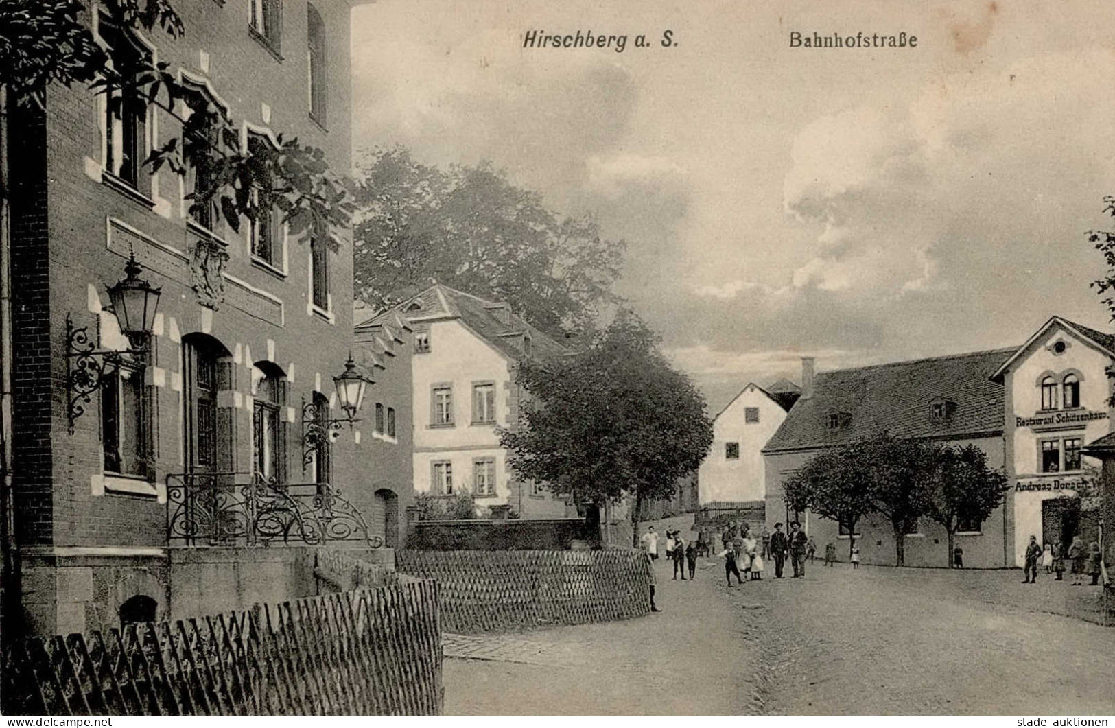 Hirschberg (o-6553) Bahnhofstrasse Gasthaus Zum Schützenhaus 1910 I - Autres & Non Classés
