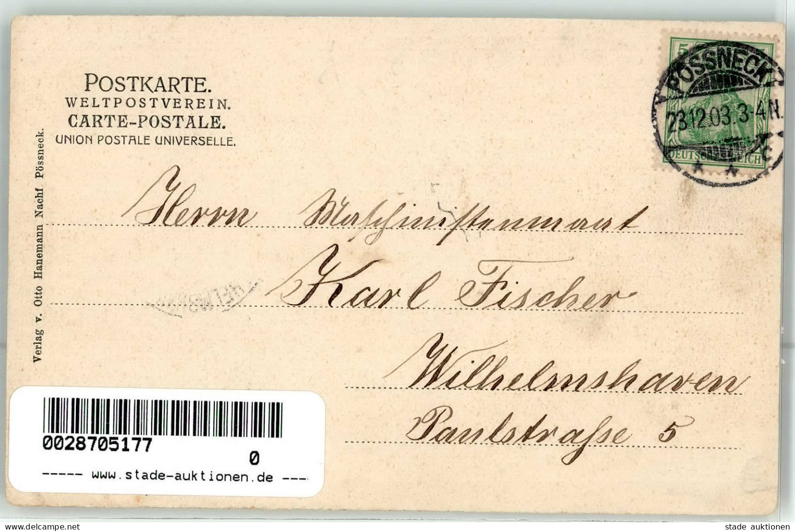 Pößneck (o-6840) Winter-Karte Rathaus 1903 II (Stauchung) - Other & Unclassified