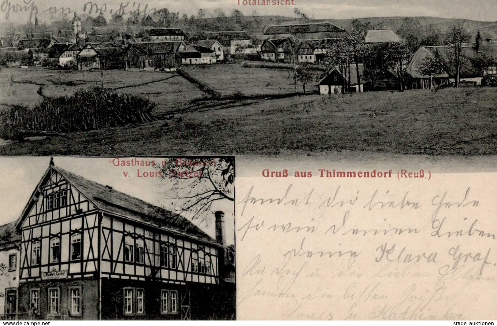 Thimmendorf (o-6853) Gasthaus Und Brauerei Dietzel 1907 I - Autres & Non Classés
