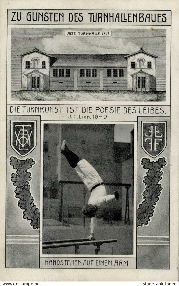 Leipzig (o-7000) Turnen Handstand 1910 I-II (Ecke Gestaucht, Fleckig) - Leipzig