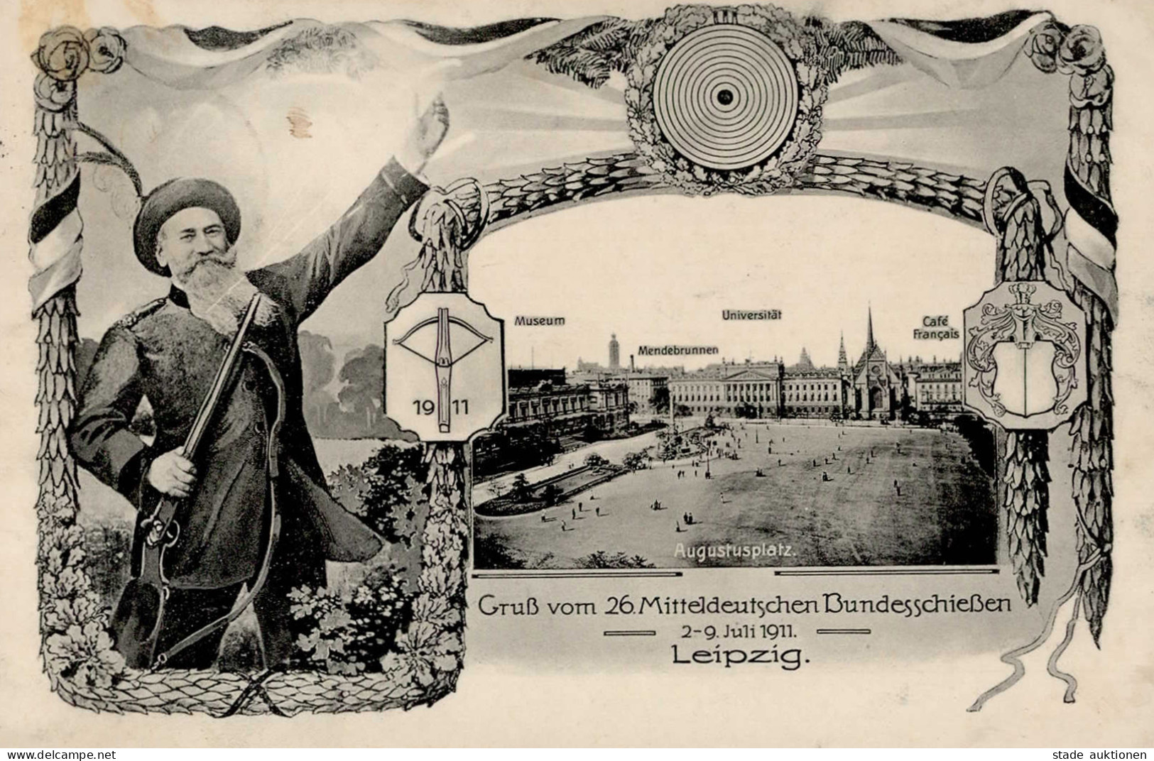Leipzig (o-7000) 26. Mitteldeutsches Bundesschießen 2. Bis 9. Juli 1911 Cafe Francais I- - Leipzig