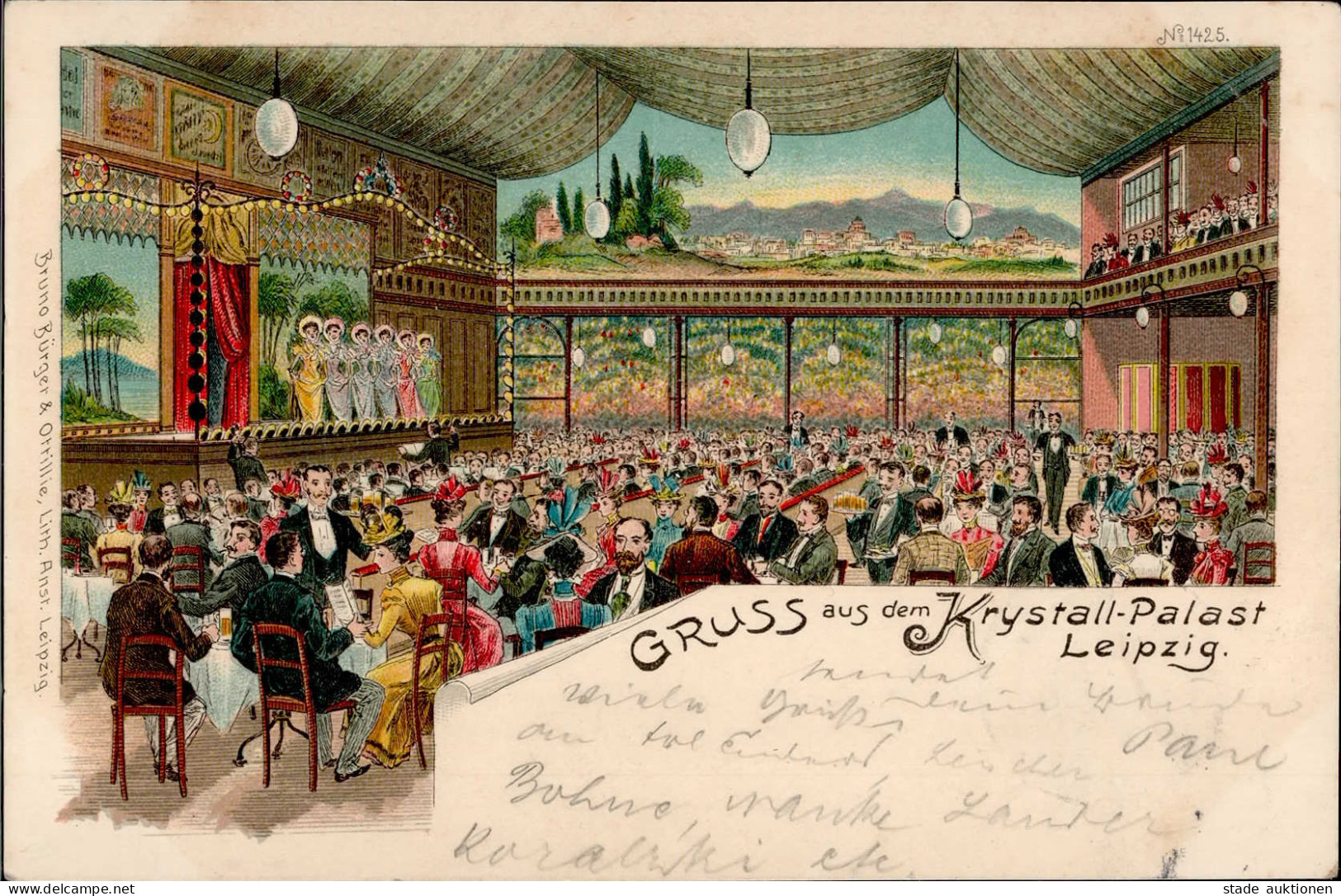 Leipzig (o-7000) Gasthaus Krystall-Palast 1899 II (Stauchungen) - Leipzig