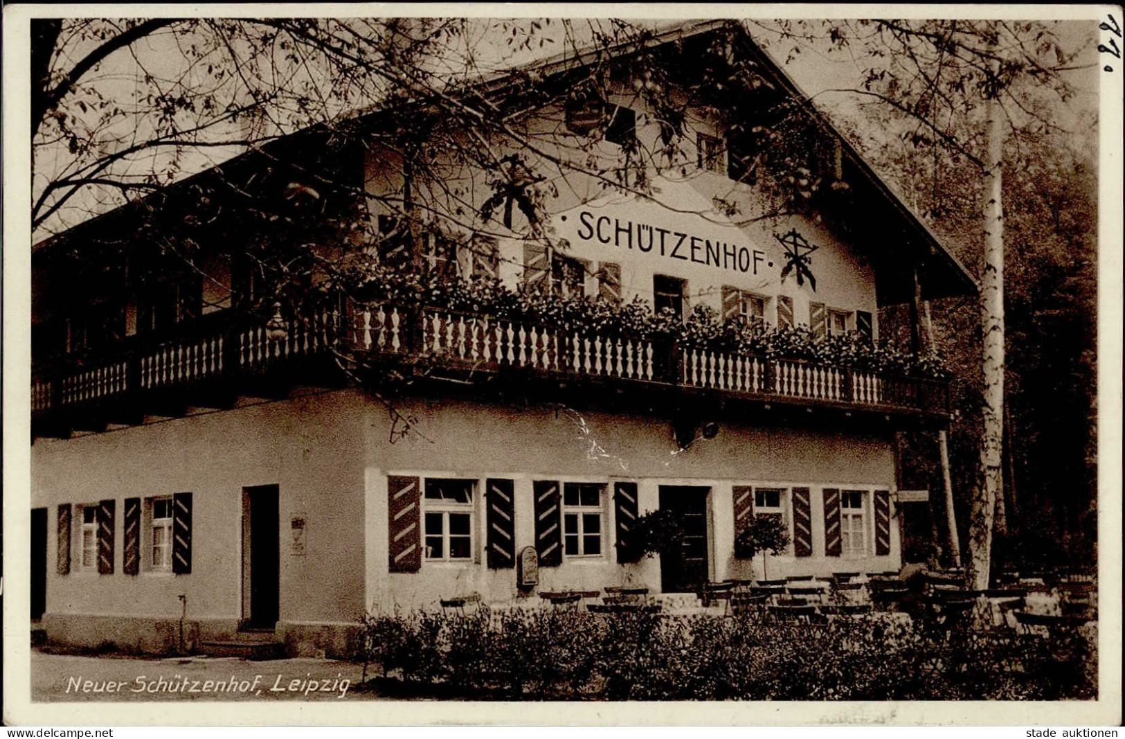 Leipzig (o-7000) Gasthaus Neuer Schützenhof WK II Stempel Sonderstempel II (Bug) - Leipzig