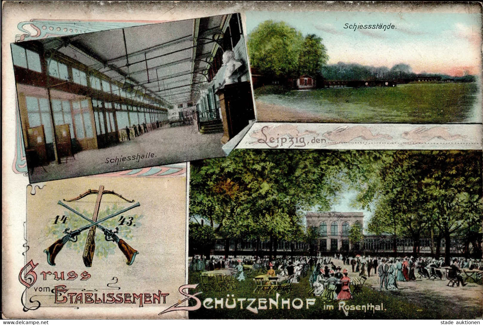 Leipzig (o-7000) Gasthaus Zum Schützenhof 1907 I- - Leipzig