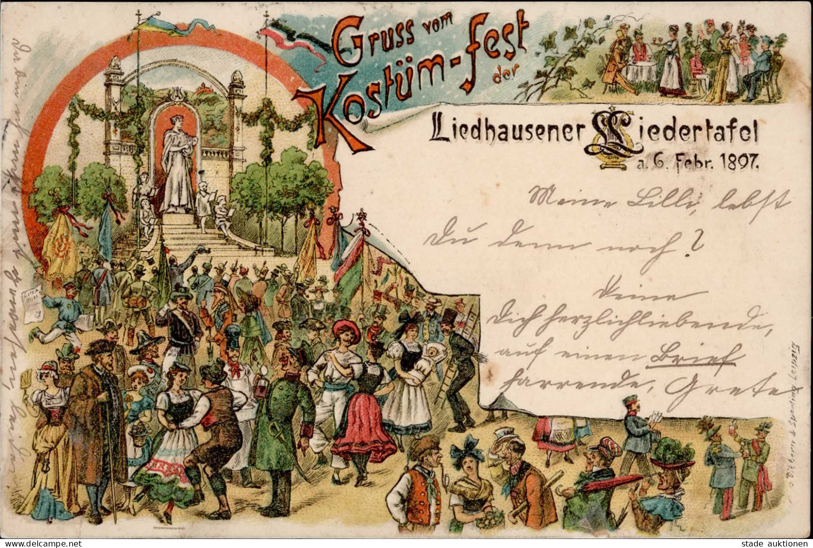 Leipzig (o-7000) Kostümfest Der Liedhausener Liedertafel 1897 I- - Leipzig