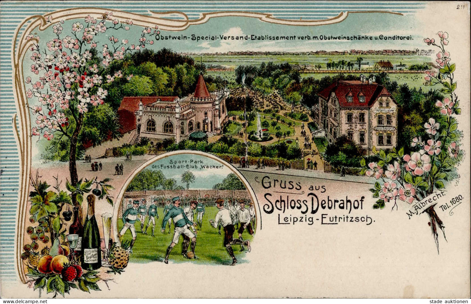 Leipzig (o-7000) Schloss Debrahof Obstwein-Spezialversand -Etablissement Obstweinschenke Konditorei 1906 I- - Leipzig