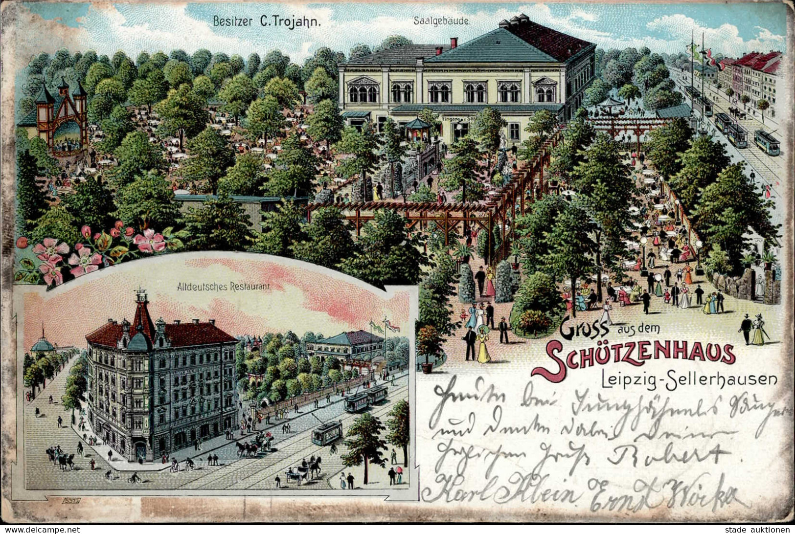 Leipzig-Sellerhausen (o-7000) Schützenhaus Straßenbahn 1900 I-II - Leipzig