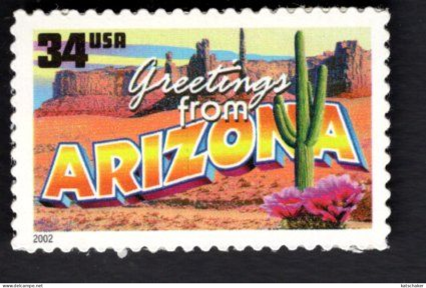 2016402344 2002 SCOTT 3563 (XX) POSTFRIS MINT NEVER HINGED  -  GREETINGS FROM AMERICA - ARIZONA - Nuovi