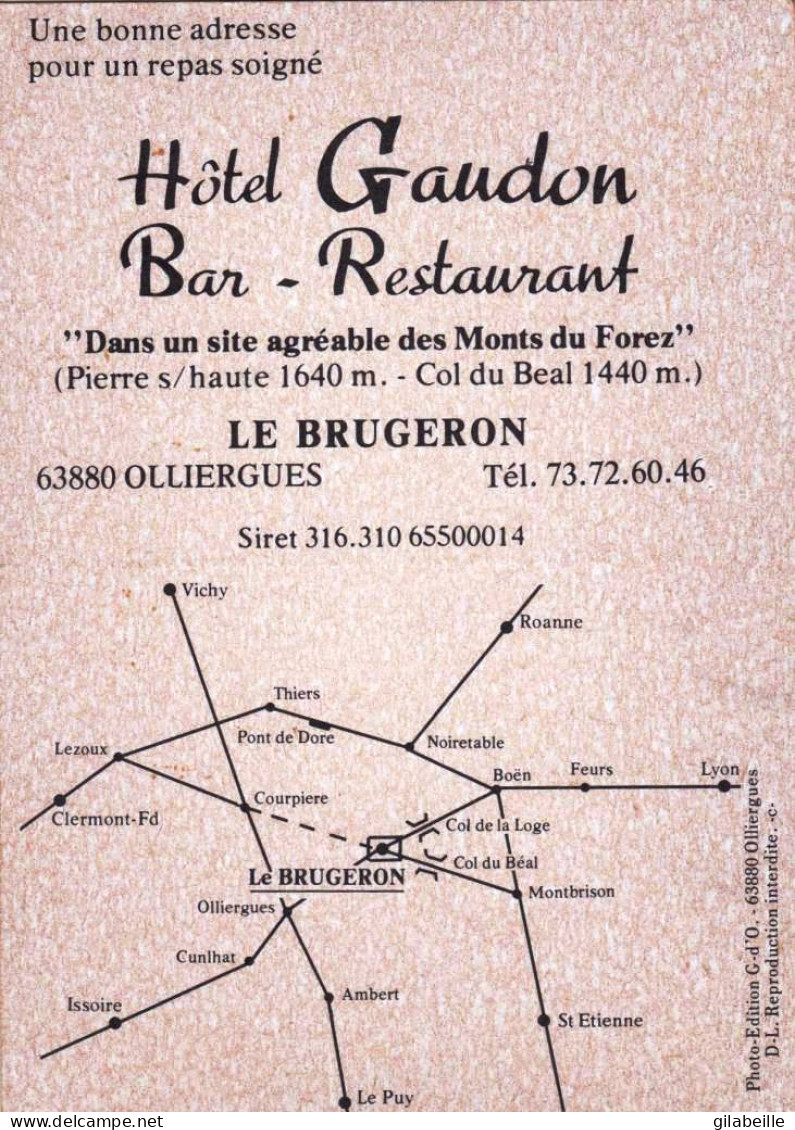 63 - Puy De Dome - OLLIERGUES - Hotel - Bar - Rastaurant Gaudon - Olliergues