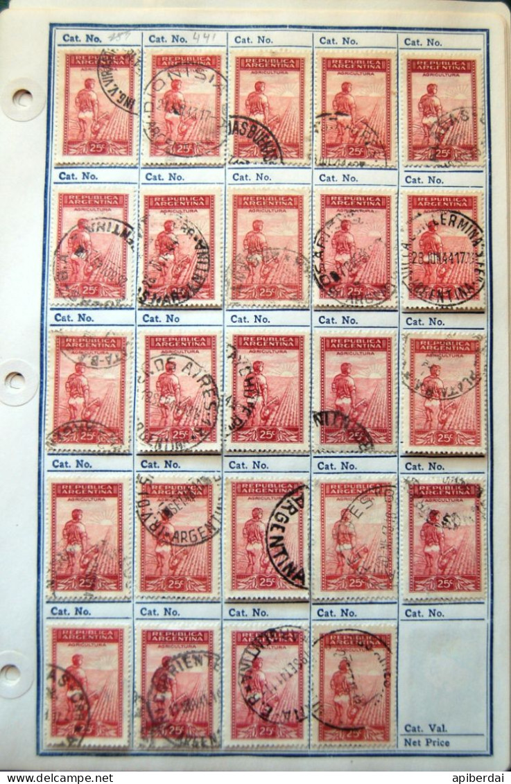 Argentine Argentina - Small  Batch Of 4 Sheets With 79 Stamps Used - Other & Unclassified