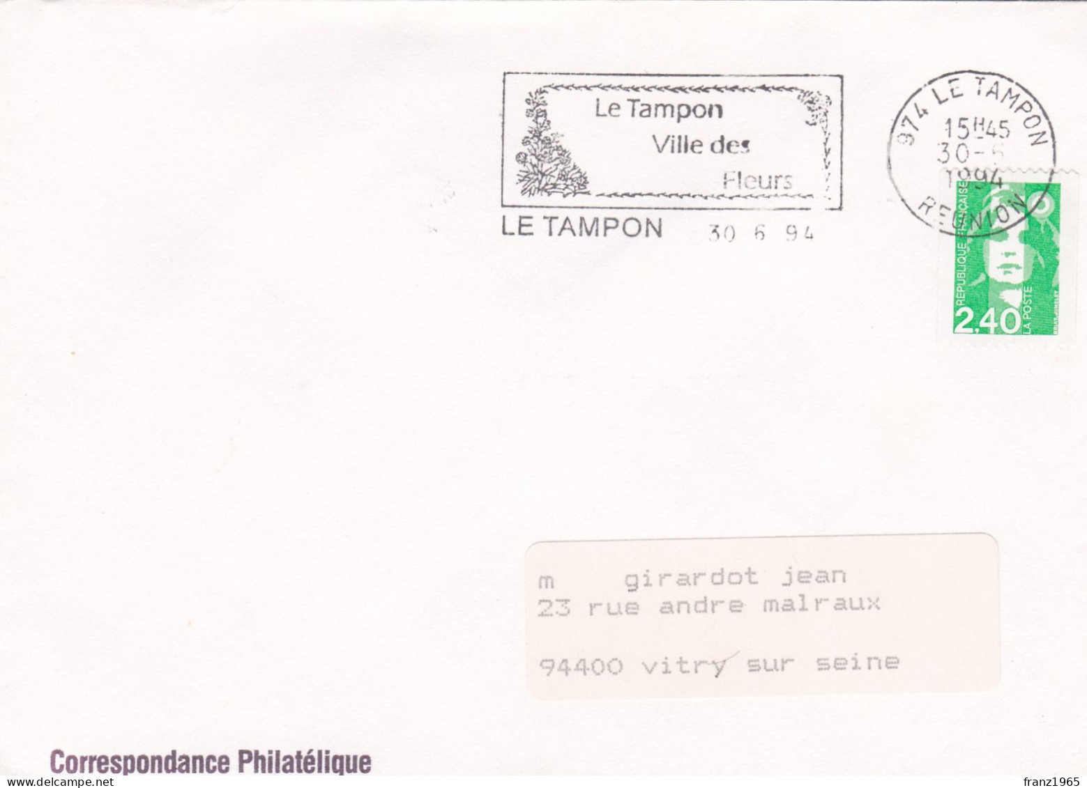 Le Tampon - Reunion - 1994 - Lettres & Documents