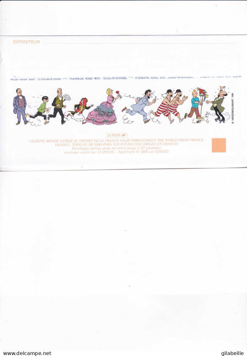 FRANCE - PAP - Entier Postal -  Tintin - Hergé -  Capitaine Haddock - Carte +enveloppe - PAP : Altri (1995-...)