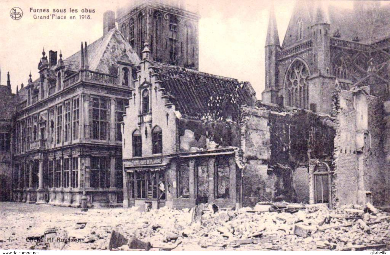 FURNES - VEURNE Sous Les Obus -  Grand'place En 1918 - Guerre 1914 /1918 - Veurne