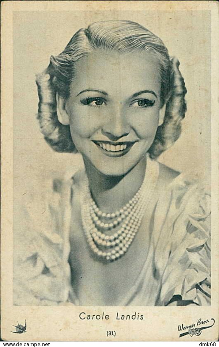 CAROLE LANDIS (  Fairchild, Wisconsin ) ACTRESS / SINGER - EDIT ELAH / WARNER BROS SPECIAL GRANT - 1930s/40s  (TEM488) - Singers & Musicians