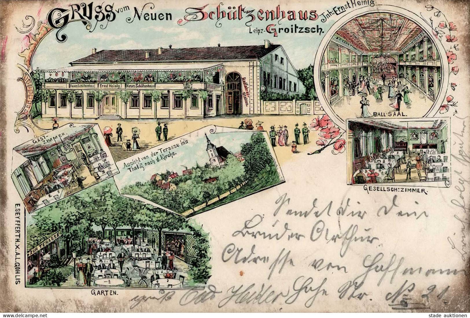 Groitzsch (o-7222) Gasthaus Zum Neuen Schützenhaus 1899 I-II - Autres & Non Classés