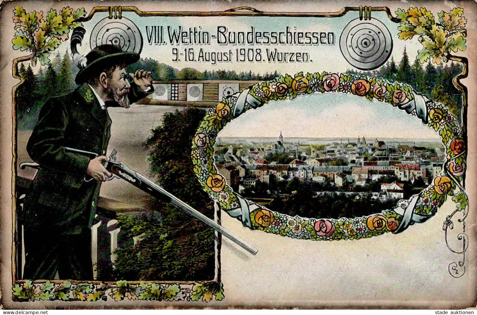 Wurzen (o-7250) VIII. Wettin-Bundesschießen 9. Bis 16. August 1908 Schießestand I- - Other & Unclassified