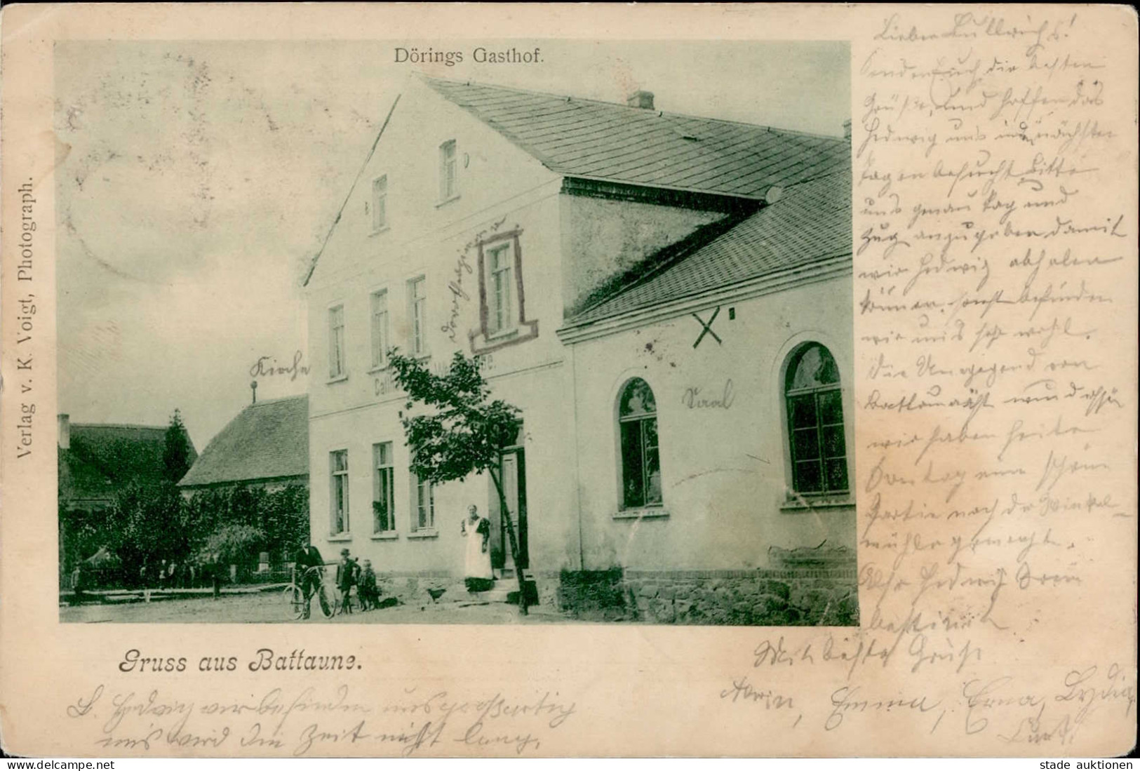 Battaune (o-7281) Dörings Gasthaus 1903 II (Stempeldurchdruck) - Other & Unclassified