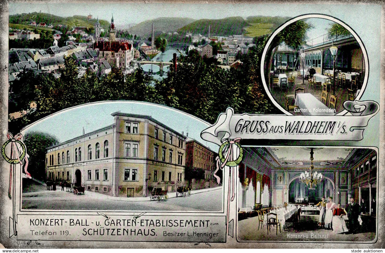 Waldheim (o-7305) Gasthaus Zum Schützenhaus 1914 I- - Other & Unclassified