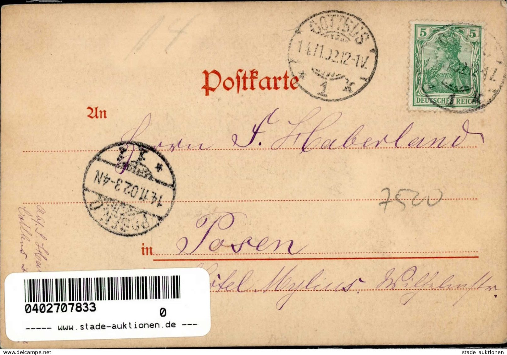 Cottbus (o-7500) Anfang Des 18. Jahrhunderts 1902 II (Stauchung) - Other & Unclassified