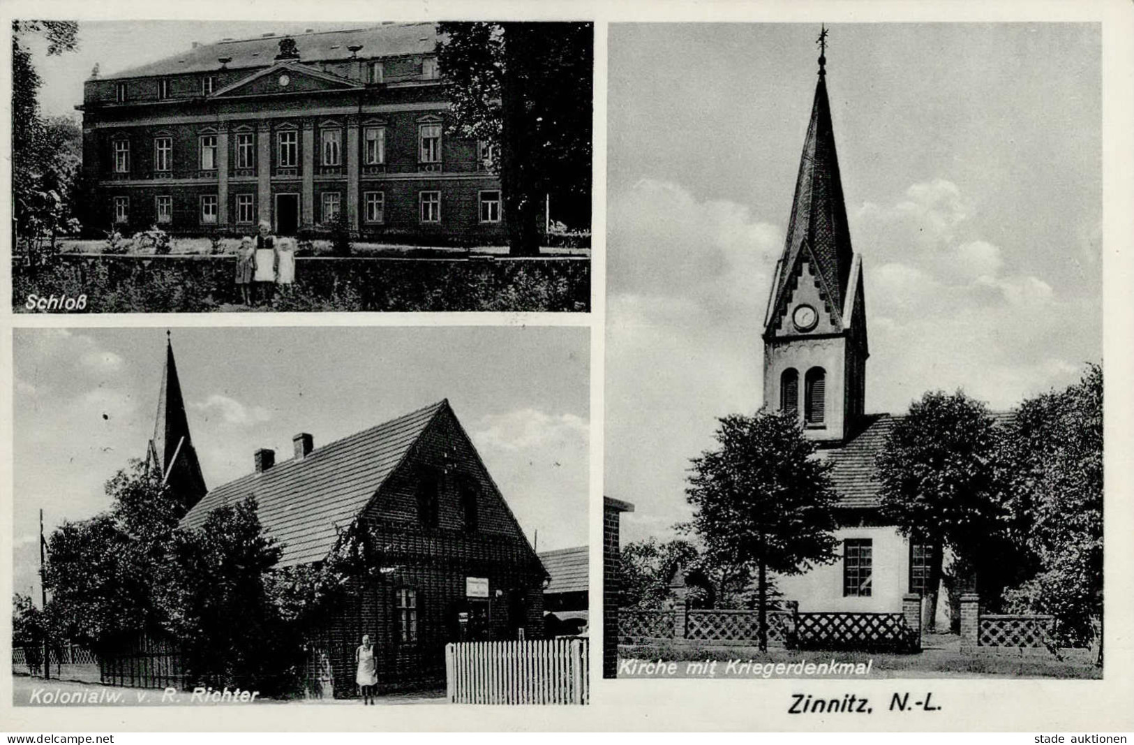 Zinnitz (o-7541) Kolonialwarenhandlung Richter Kriegerdenkmal I - Other & Unclassified