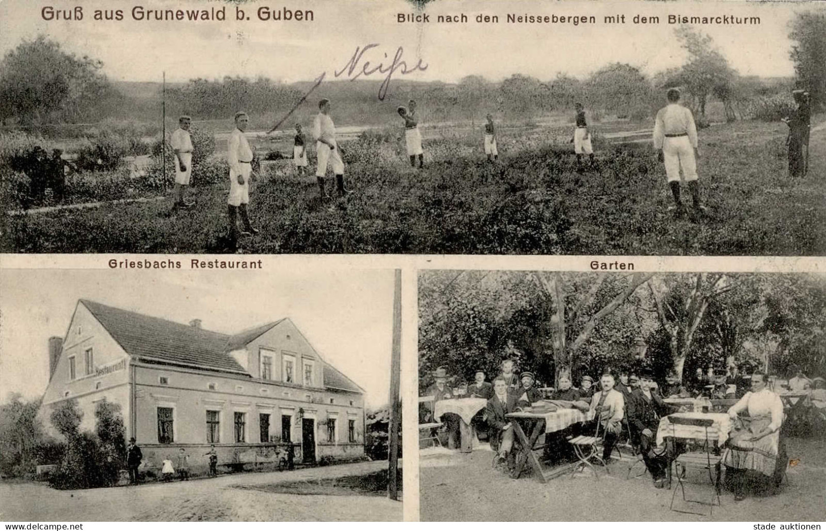 Guben Grunewald (o-7560) Gasthaus Griesbach 1913 I - Other & Unclassified