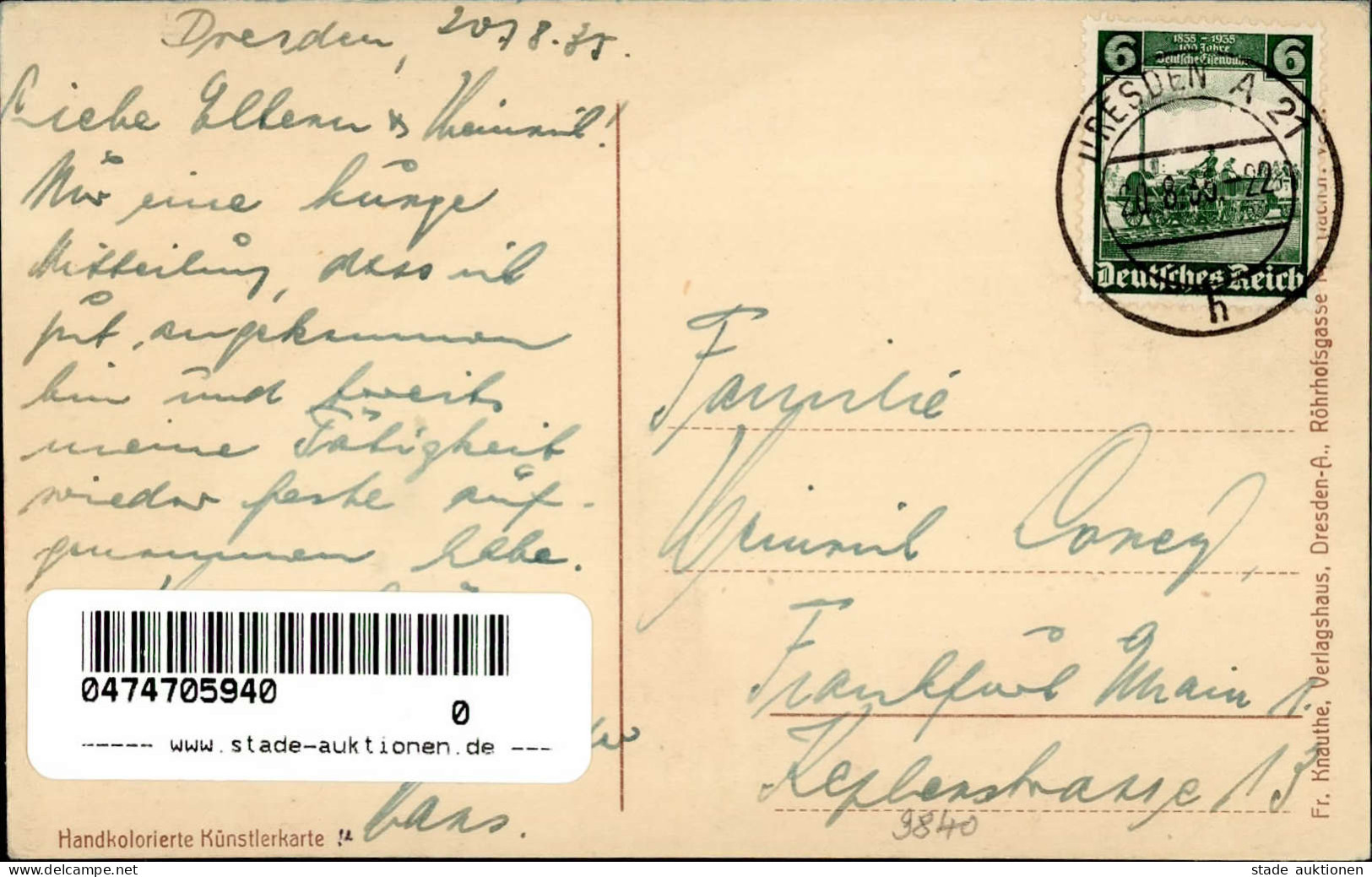 Dresden (o-8000) Dresdner Vogelwiese 1935 I - Other & Unclassified