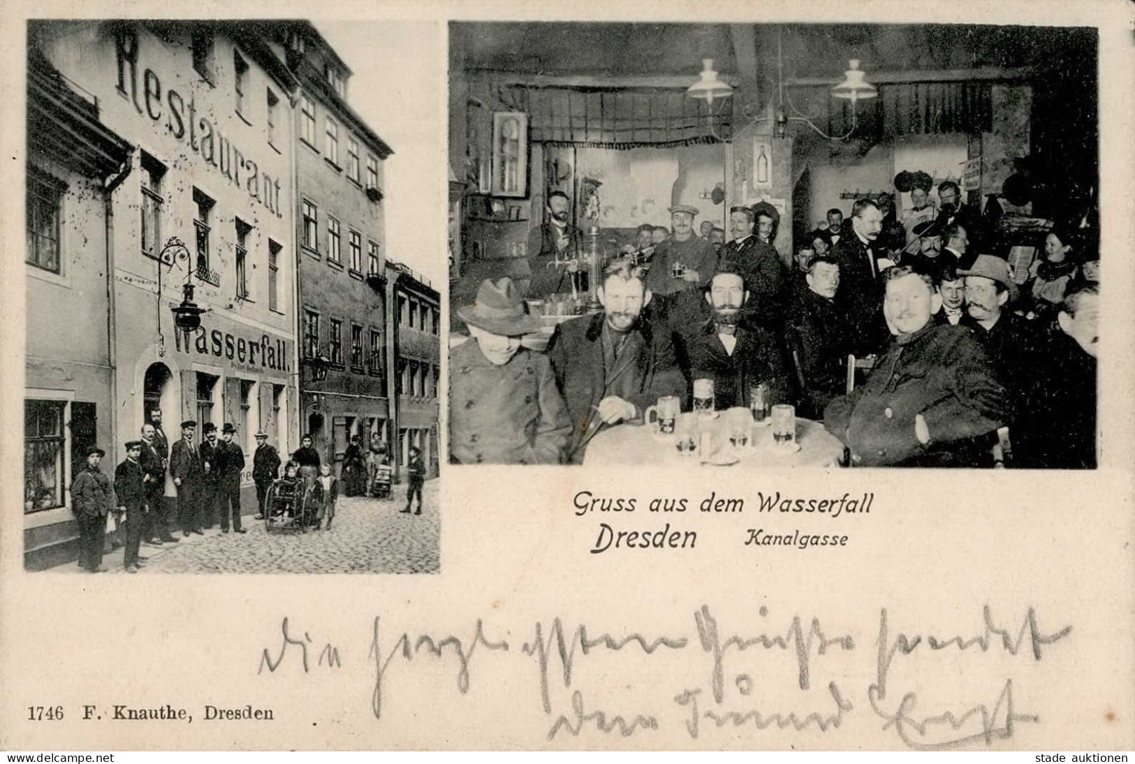 Dresden (o-8000) Gasthaus Wasserfall Kanalgasse 1903 I- - Other & Unclassified