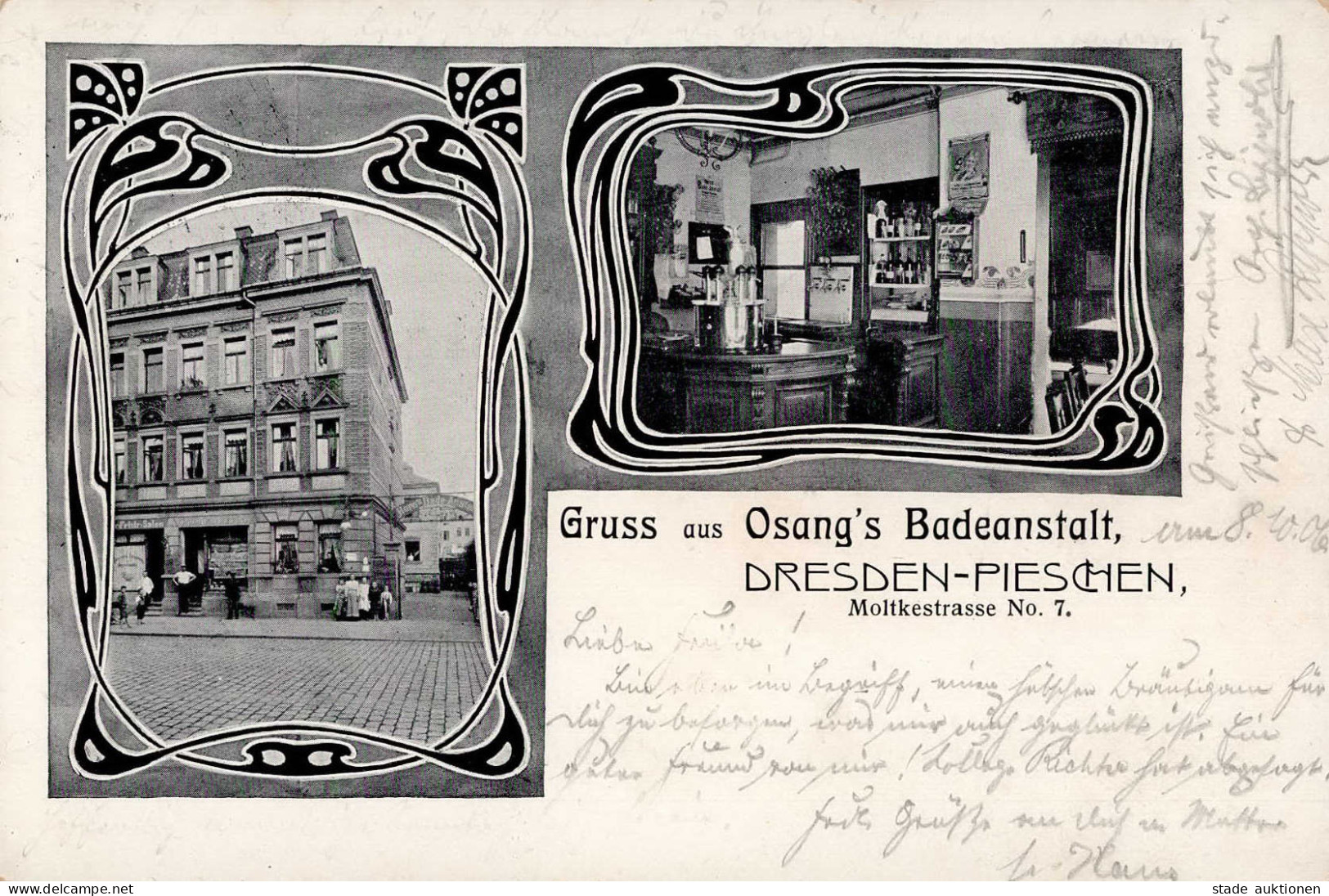 Dresden (o-8000) Osangs Badeanstalt Moltkestrasse 7 1906 I-II - Other & Unclassified