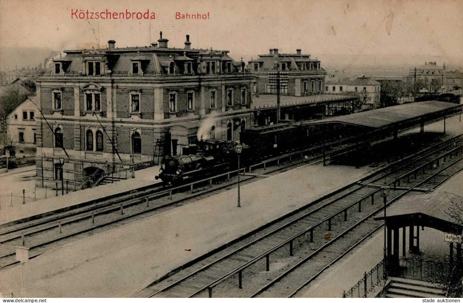 Kötzschenbroda (o-8122) Bahnhof Eisenbahn 1914 I-II (Ecken Abgestossen) Chemin De Fer - Sonstige & Ohne Zuordnung