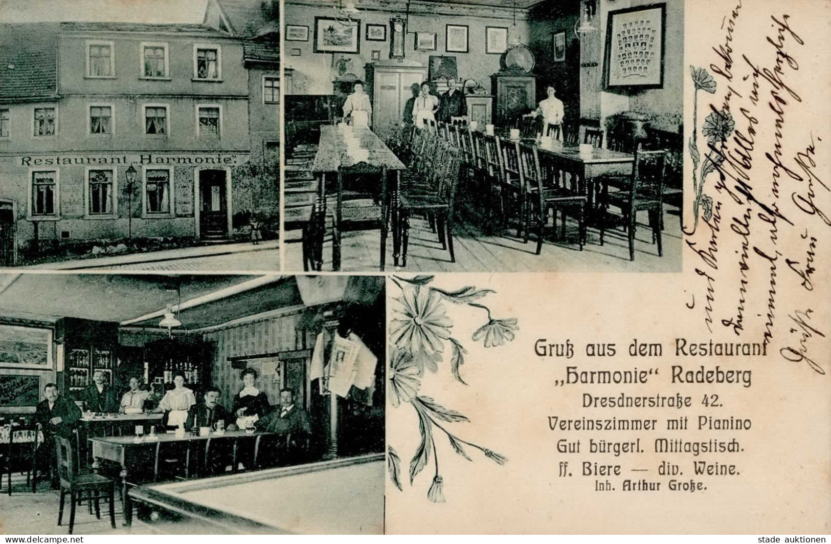 Radeberg (o-8142) Gasthaus Harmonie Dresdnerstrasse 42 Inh. Große 1914 I- - Other & Unclassified