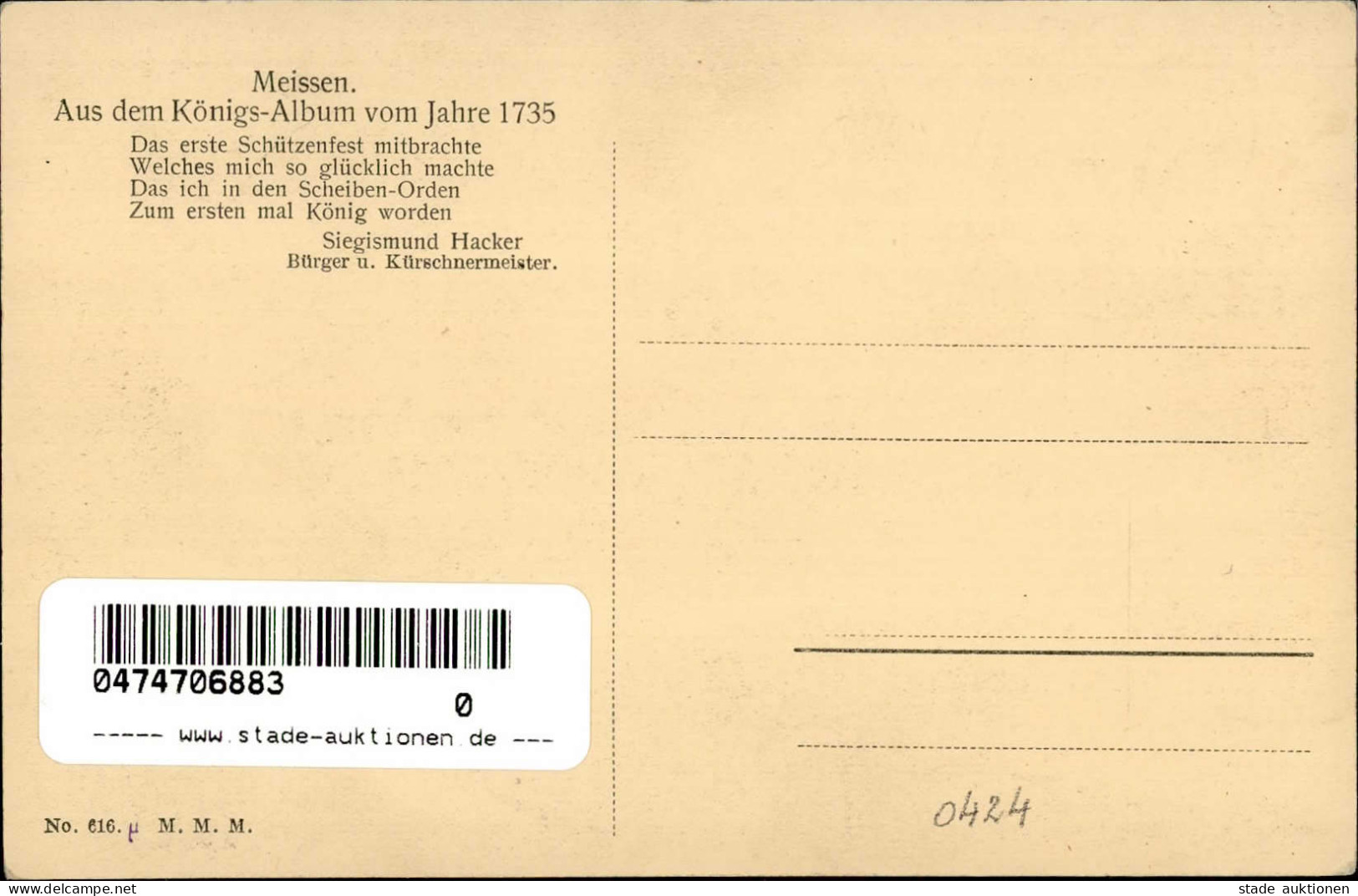 Meißen (o-8250) Zum 175 Jähriges Platzjubiläum 1910 I - Sonstige & Ohne Zuordnung