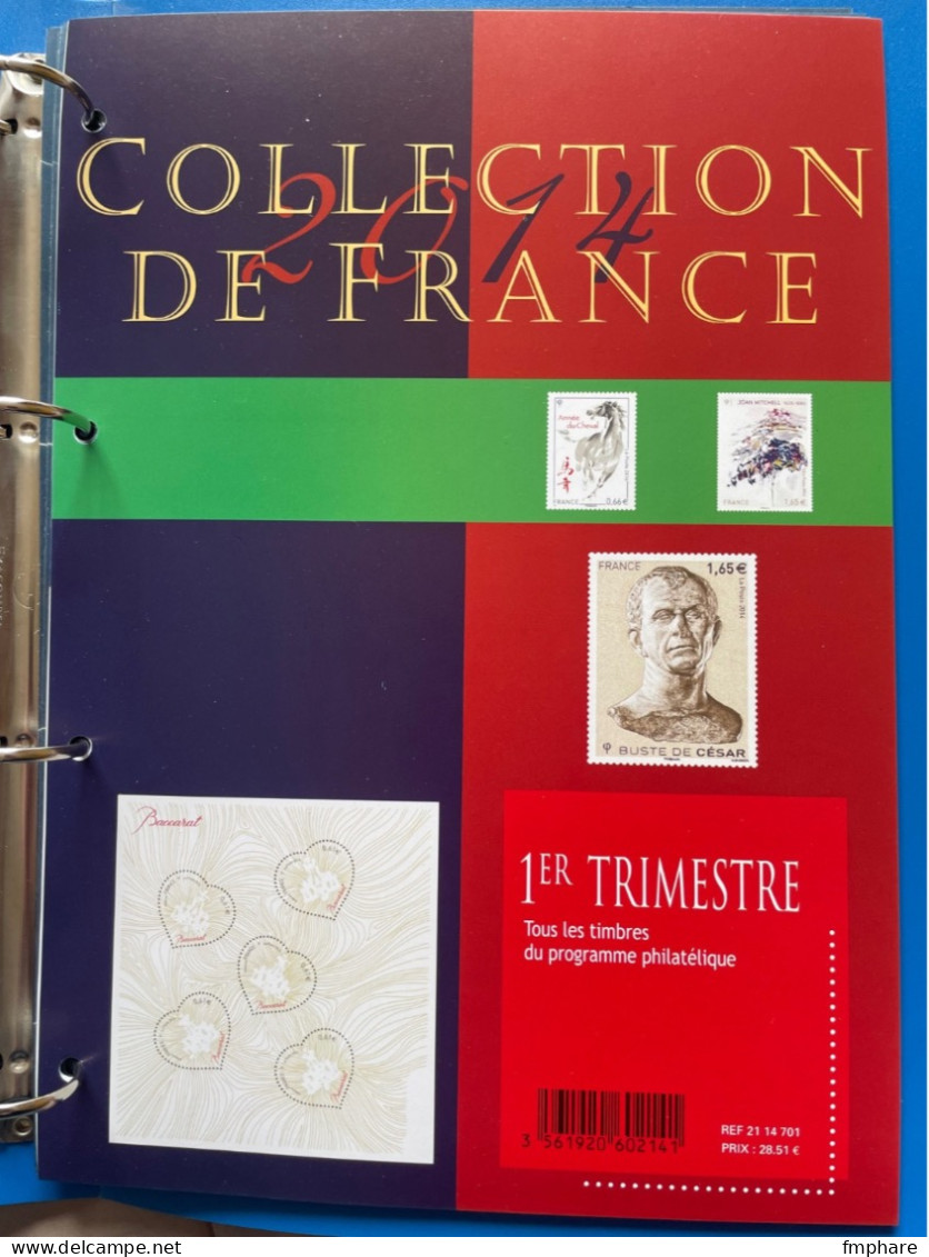 FRANCE COLLECTION DE FRANCE 2014 1er Trimestre Valeur Faciale 28.51€ - Unused Stamps