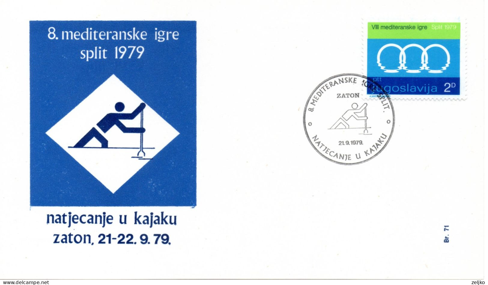 Yugoslavia, Rowing, Kayak, Mediterannean Games Split 1979 - Canottaggio