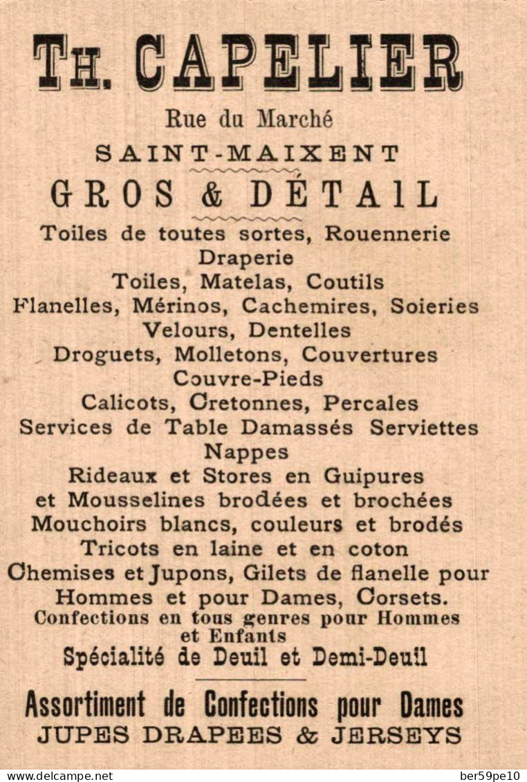 CHROMO TH. CAPELIER GROS ET DETAIL A SAINT-MAIXENT PAYSAGE CHAMPETRE - Autres & Non Classés