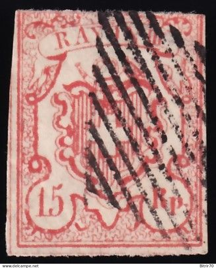 Suiza.  1852.  Rayon III. 15 Rp. Rojo - 1843-1852 Federale & Kantonnale Postzegels