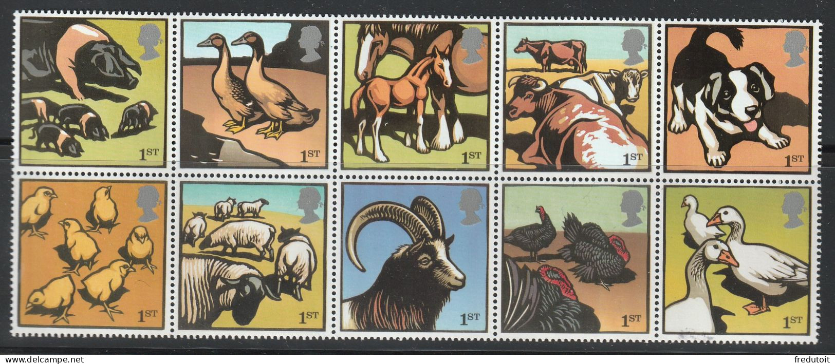 GRANDE BRETAGNE - N°2606/15 ** (2005) Animaux De La Ferme - Unused Stamps