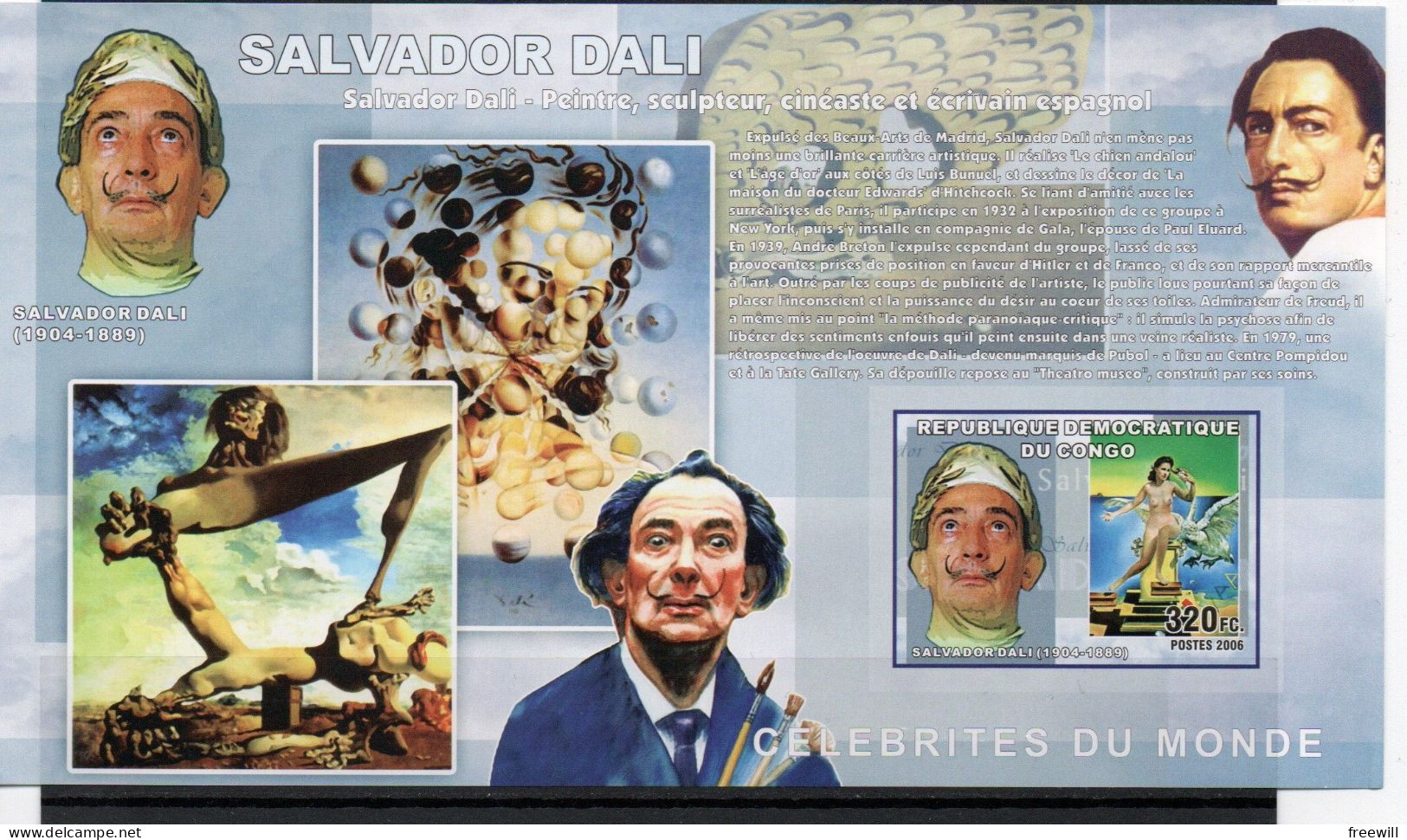 Congo-Kinshasa Salvador Dali 2006 XXX - Mint/hinged