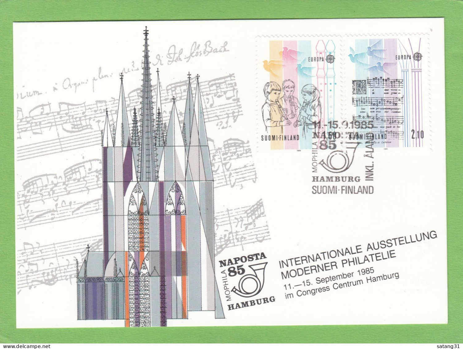 CARTE MAXIMUM AVEC 2 TIMBRES "EUROPA" 1985. NAHPOSTA 85 HAMBURG. - Tarjetas – Máximo