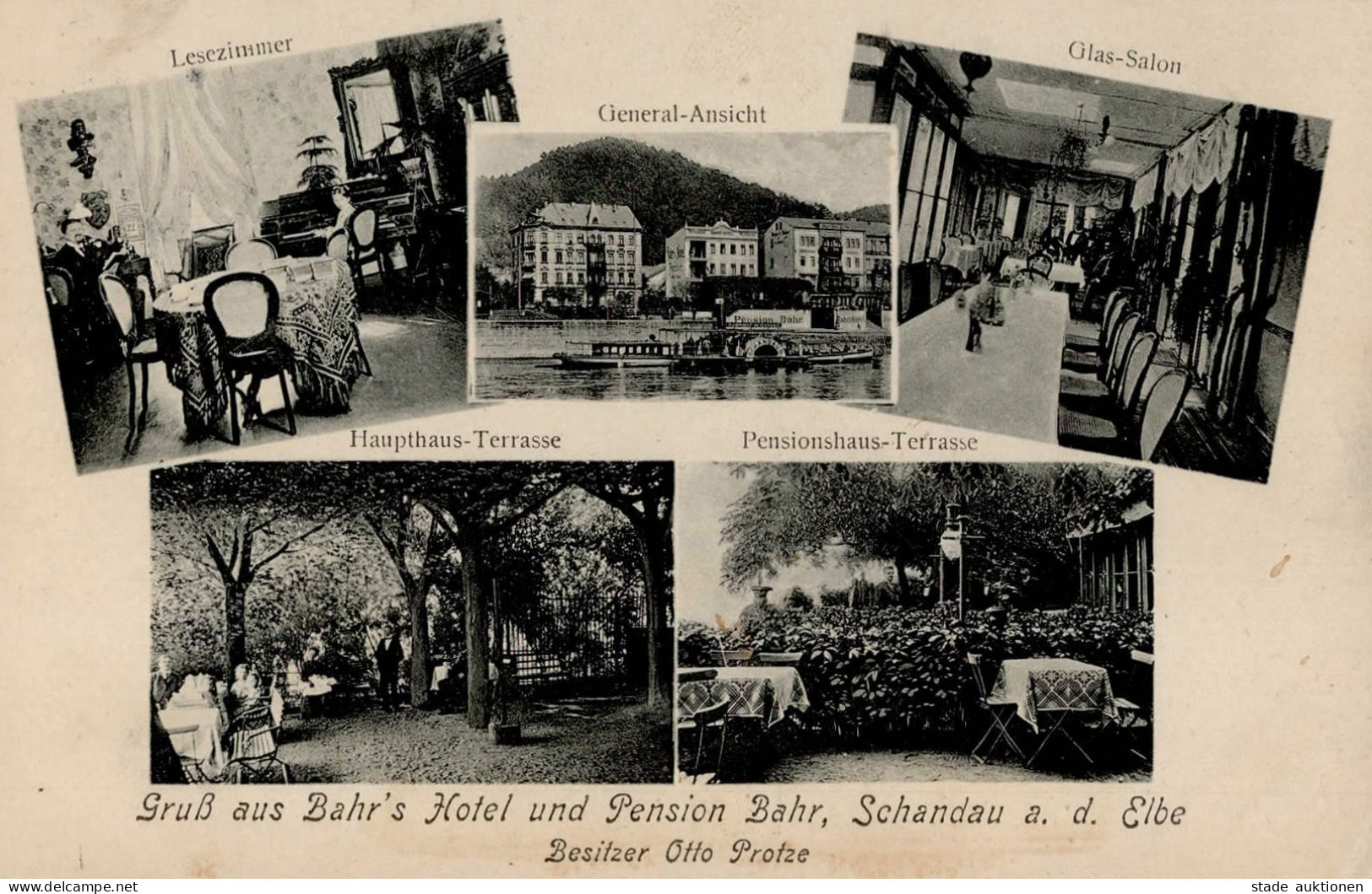 Schandau (o-8320) Hotel Bahr Bes. Protze, Otto Versch. Ansichten 1909 I-II - Autres & Non Classés