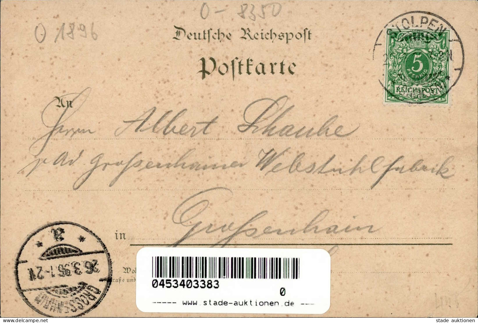 STOLPEN (o-8350) - Hotel Zum Hirsch & Goldner Löwe Frühes Litho 1896 I - Other & Unclassified