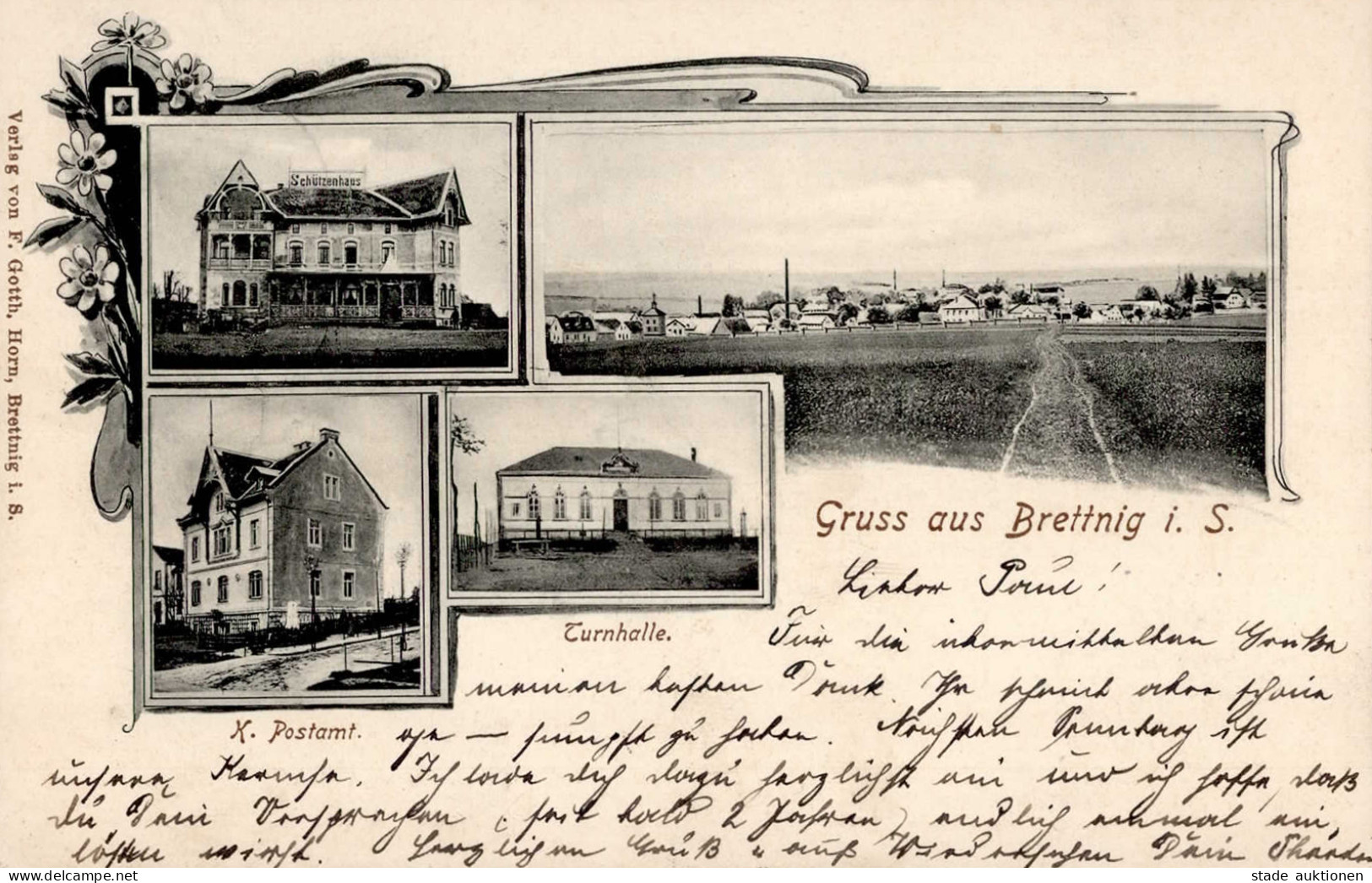 Bretnig-Hauswalde (o-8513) Schützenhaus Postamt 1902 II (Stauchung) - Autres & Non Classés