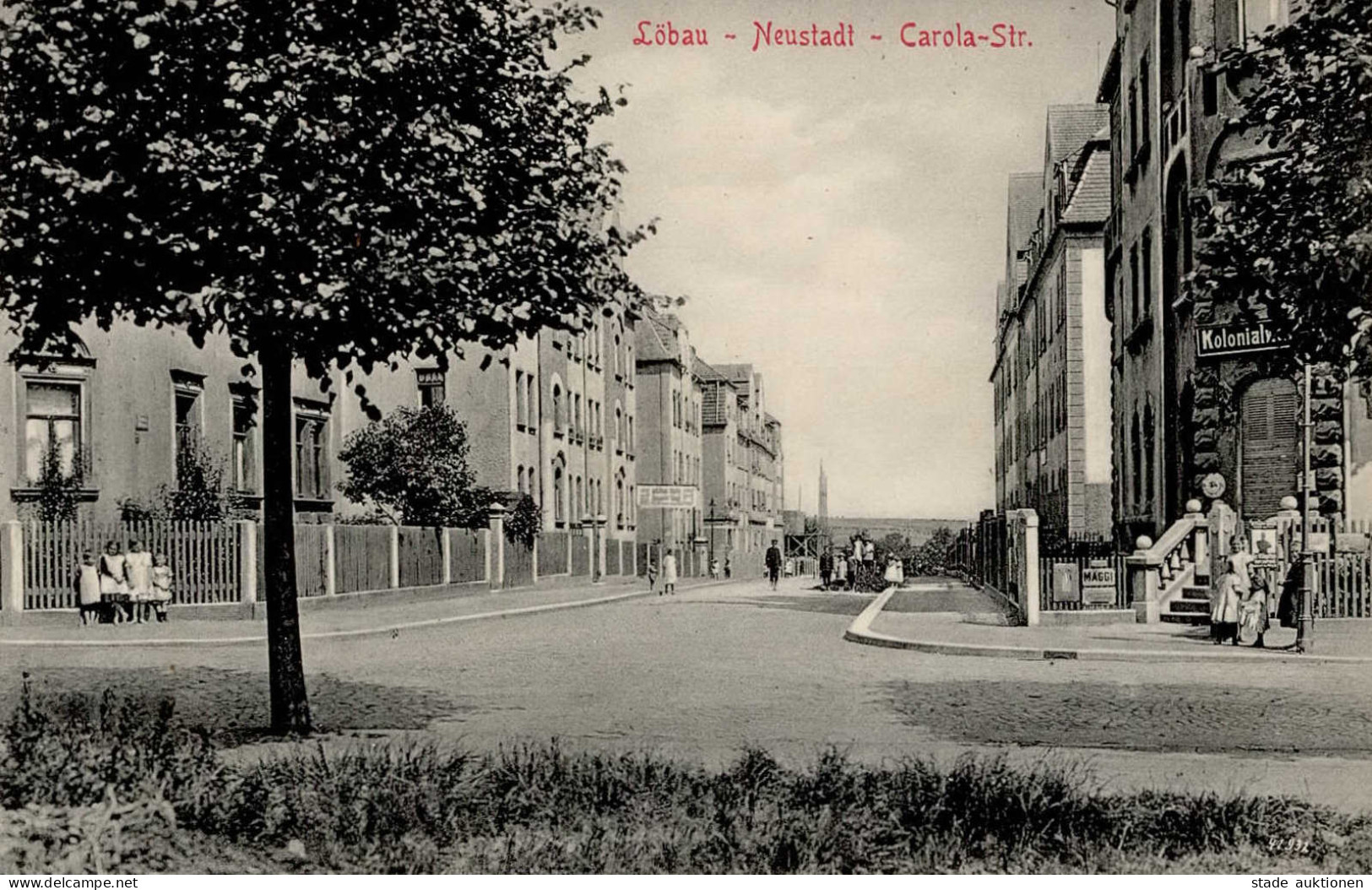 Löbau (o-8700) Carola-Strasse Kolonialwarenhandlung 1914 I- - Other & Unclassified