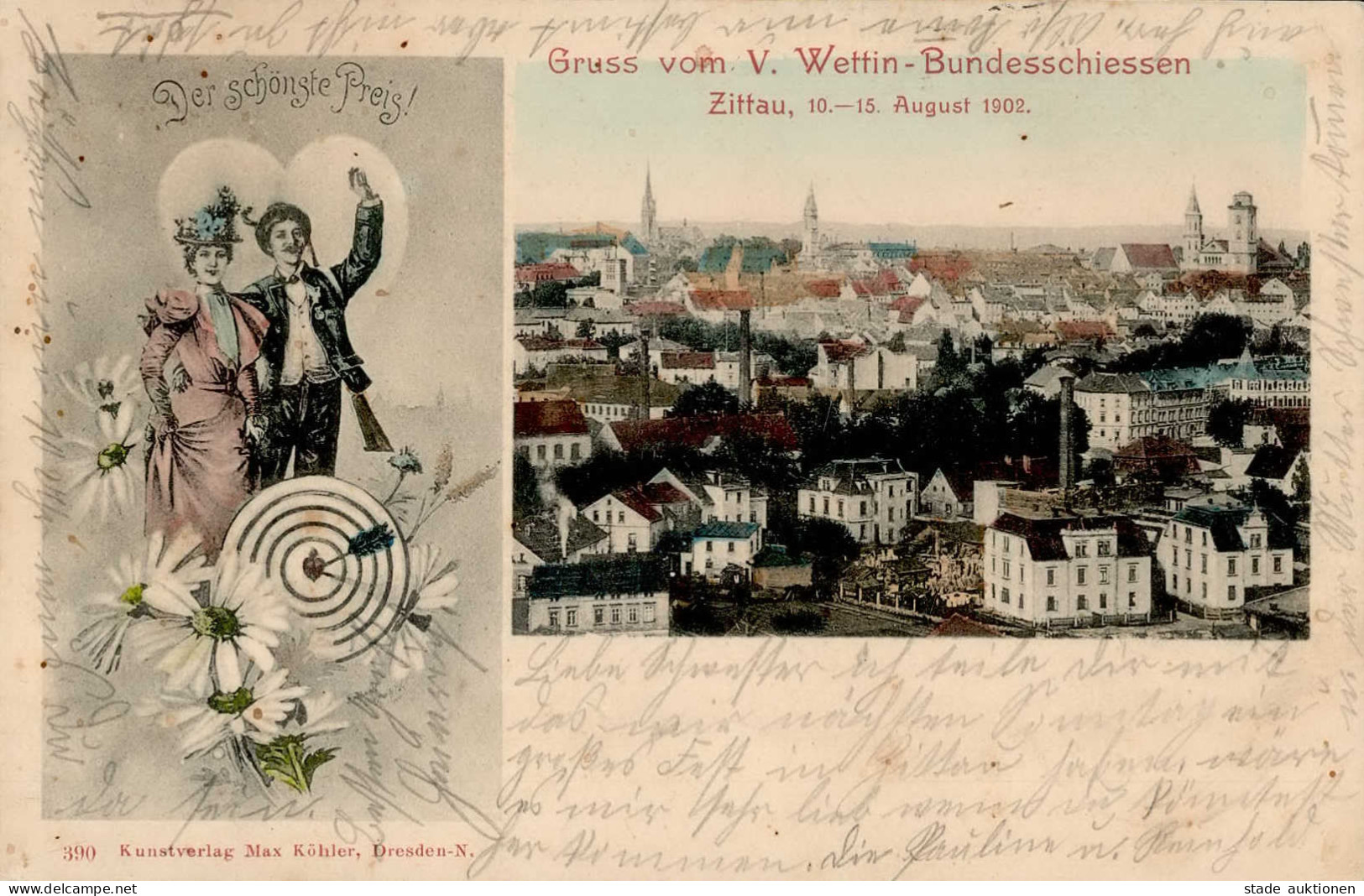 Zittau (o-8800) V. Wettin-Bundesschießen 10. Bis 15. August 1902 I- - Other & Unclassified