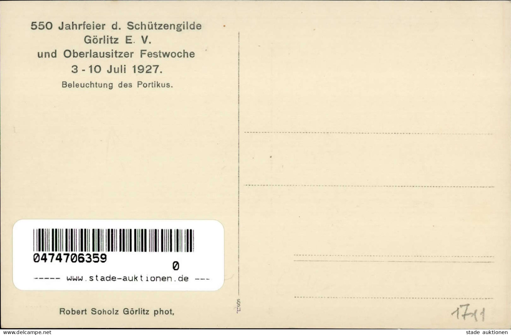 Görlitz (o-8900) 550 Jahrfeier Der Schützengilde Görlitz Und Oberlausitzer Festwoche 3. Bis 10. Juli 1927 I - Other & Unclassified